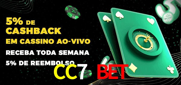 Promoções do cassino ao Vivo CC7 Bet